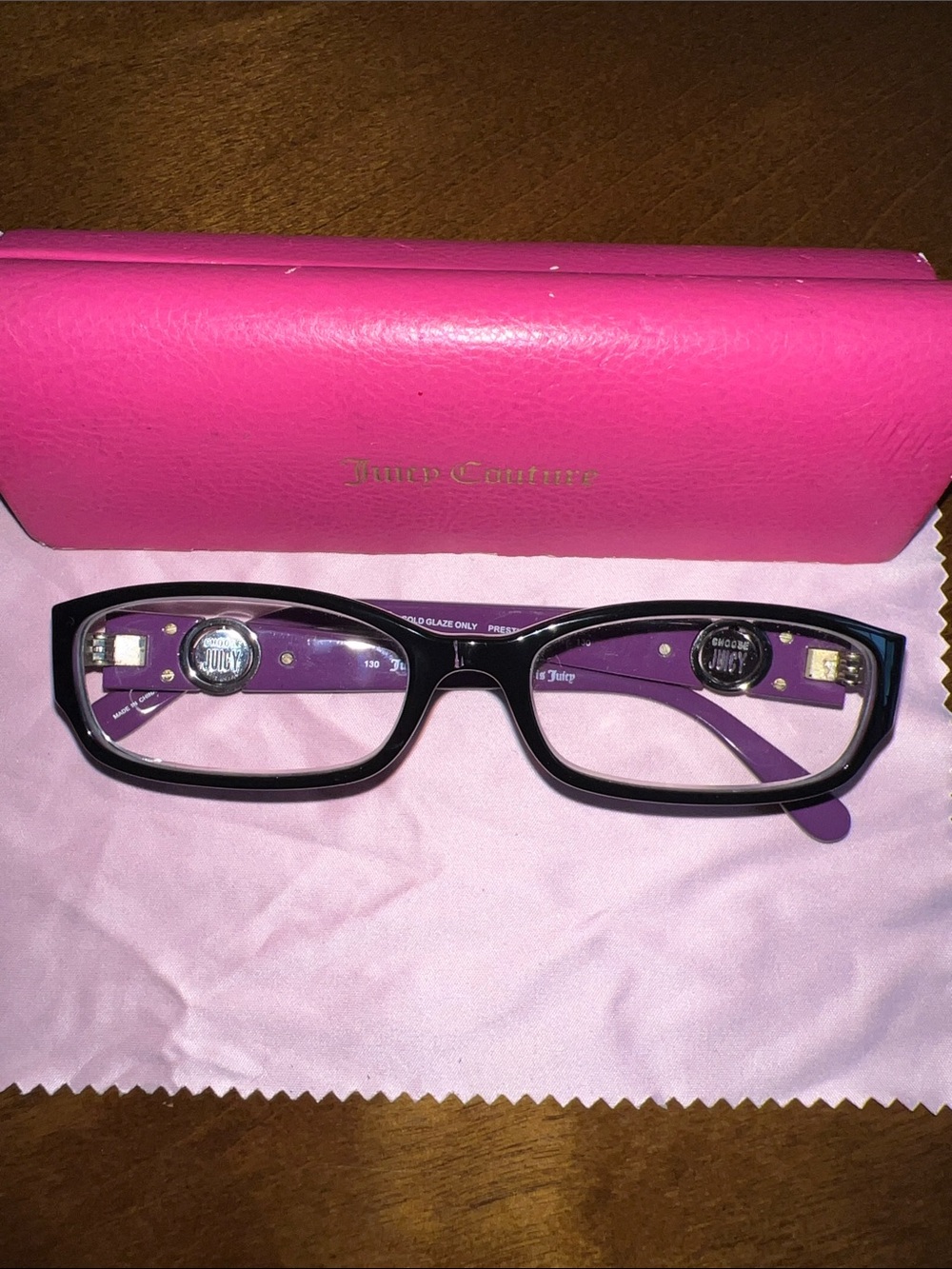 Juicy Couture Black Frames with Purple Temples kids Glasses